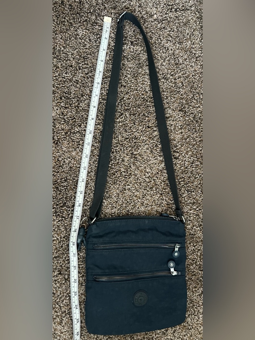 Kipling Black Lightweight Crossbody Bag with Front Zips - Picture 11 of 11